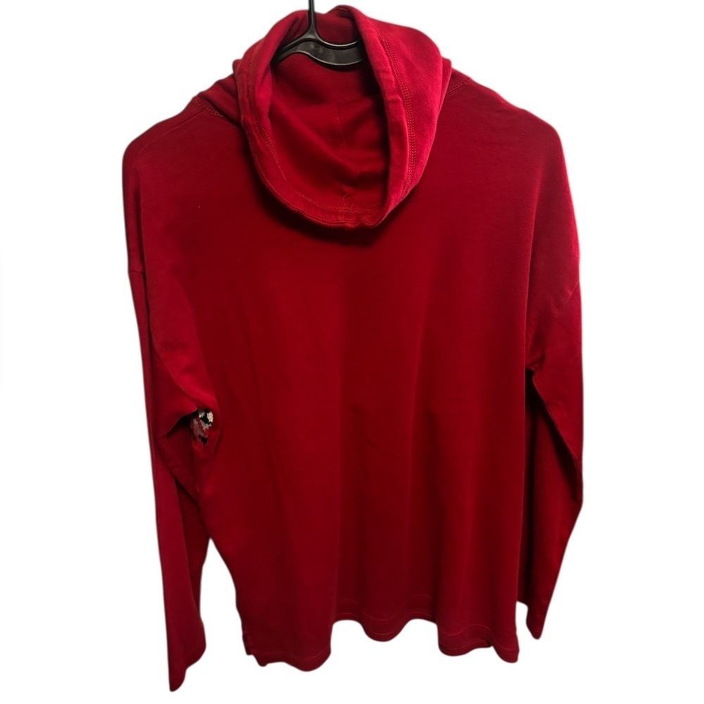 Warm & Cozy Chaps Red Cowl Neck Longsleeve Sweater with Plaid Pattern | Size M - Picture 2 of 12